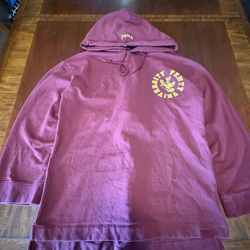 Puma x Fenty University Lace Up Hoodie Burgundy‎ Rihanna Collab